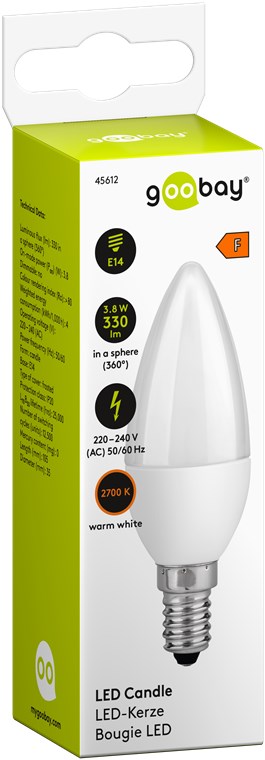 Goobay LED Kerze 3,8W Sockel E14 warmweiß Goobay LED Kerze 3,8W Sockel E14 warmweiß